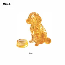 3D кристалл милая собака головоломки IQ пластиковые игрушки