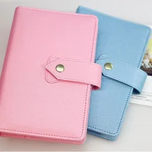 Блокнот из искусственной кожи со спиральными свободными листами многоразового использования, блокнот с перекидными страницами, планировщик времени, записная книжка, папка А6, синий, розовый