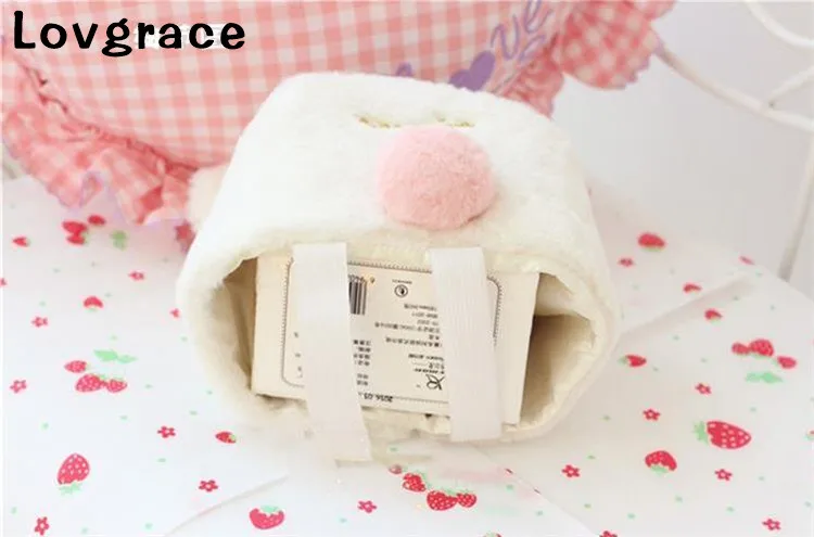 Милый цвет розовый белый плюшевый кролик коробка для салфеток прочный домашний Автомобиль отель диван бумажный держатель для салфеток чехол для салфеток подарок для девочки