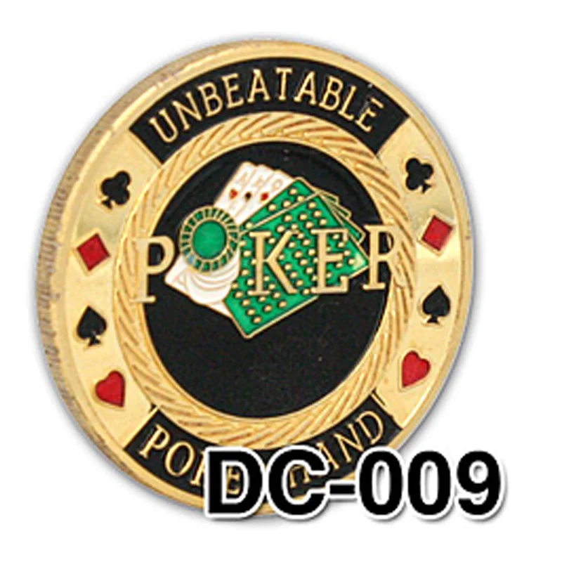 Металлический покерный чип, защита для карт, монета, узор, позолоченный, круглый пластиковый чехол, металл, ремесло, покерные фишки, покерная игра - Цвет: DC-009