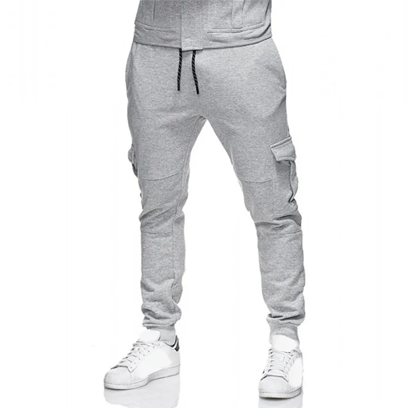 

Men Sweatpants Slacks Casual Elastic Sport Baggy Pockets Trousers Pant