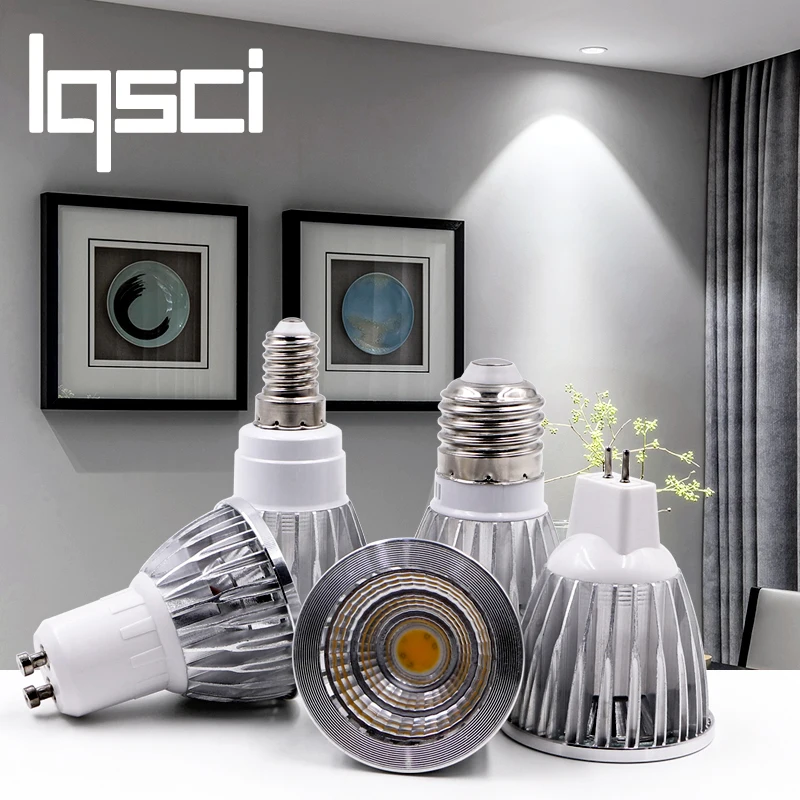 

LQSCI 5W 7W LED COB Spotlight 220V LED Lamp Bulbs Light E27 E14 GU10 MR16 LED Bulbs Spotlight