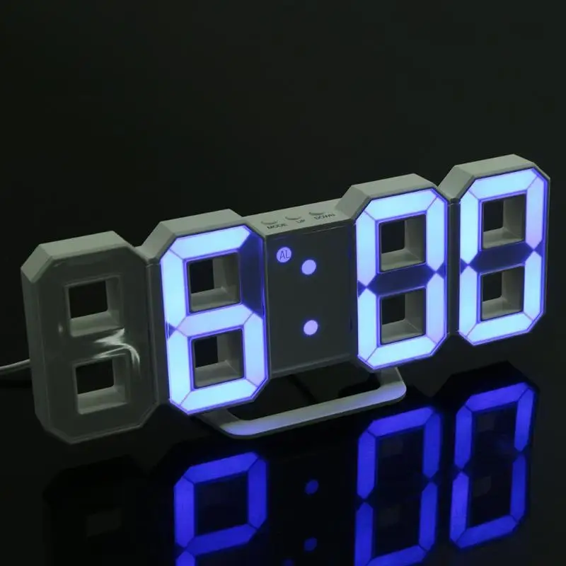 Цифровые электронные настольные часы светодиодный дисплей 12/24 часов будильник и повтор сигнала 8888 дисплей синий зеленый красный белый