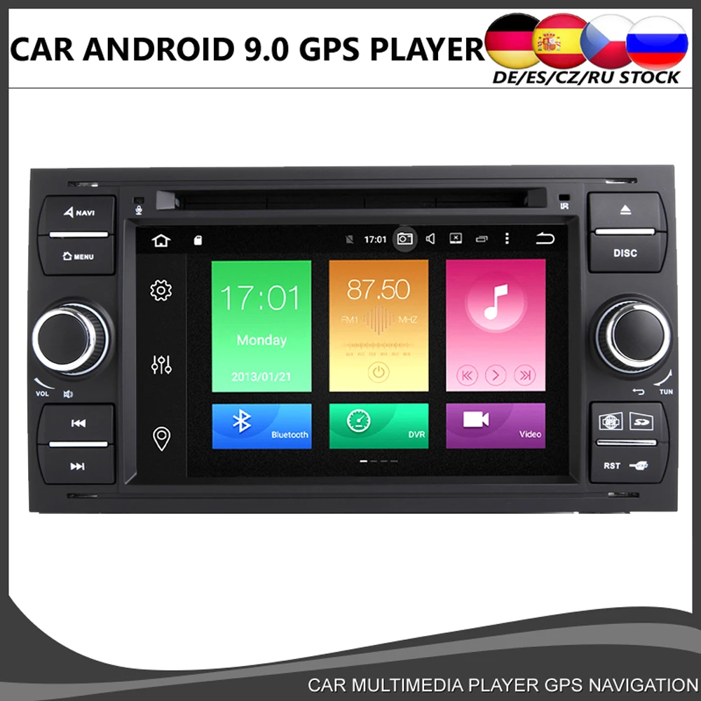 

Octa core Android 9.0 Car DVD GPS Player For Ford Transit Focus Kuga C-MAX S-MAX Fiesta 4GB+32GB Wifi Radio Bluetooth DVR DAB+