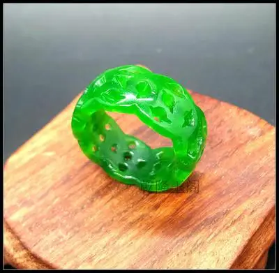 

100% real green jade rings hollow carved Band Ring Jade Stones For Women Jewellery emerald rings jadeite ring add certificate