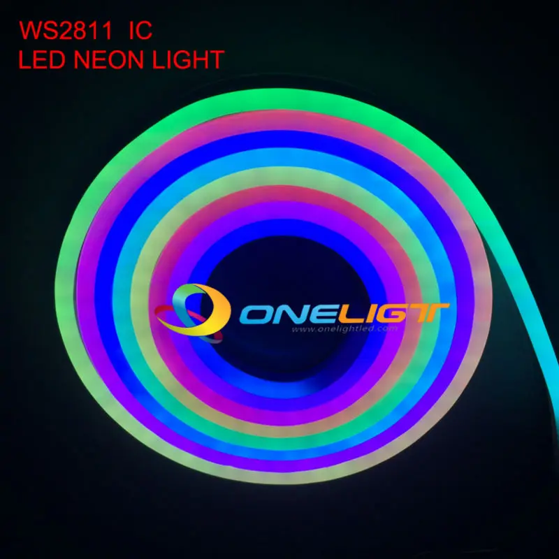 DMX512 RGB WS2811 полноцветный гибкий неоновый светодиодный светильник шнусветодиодный