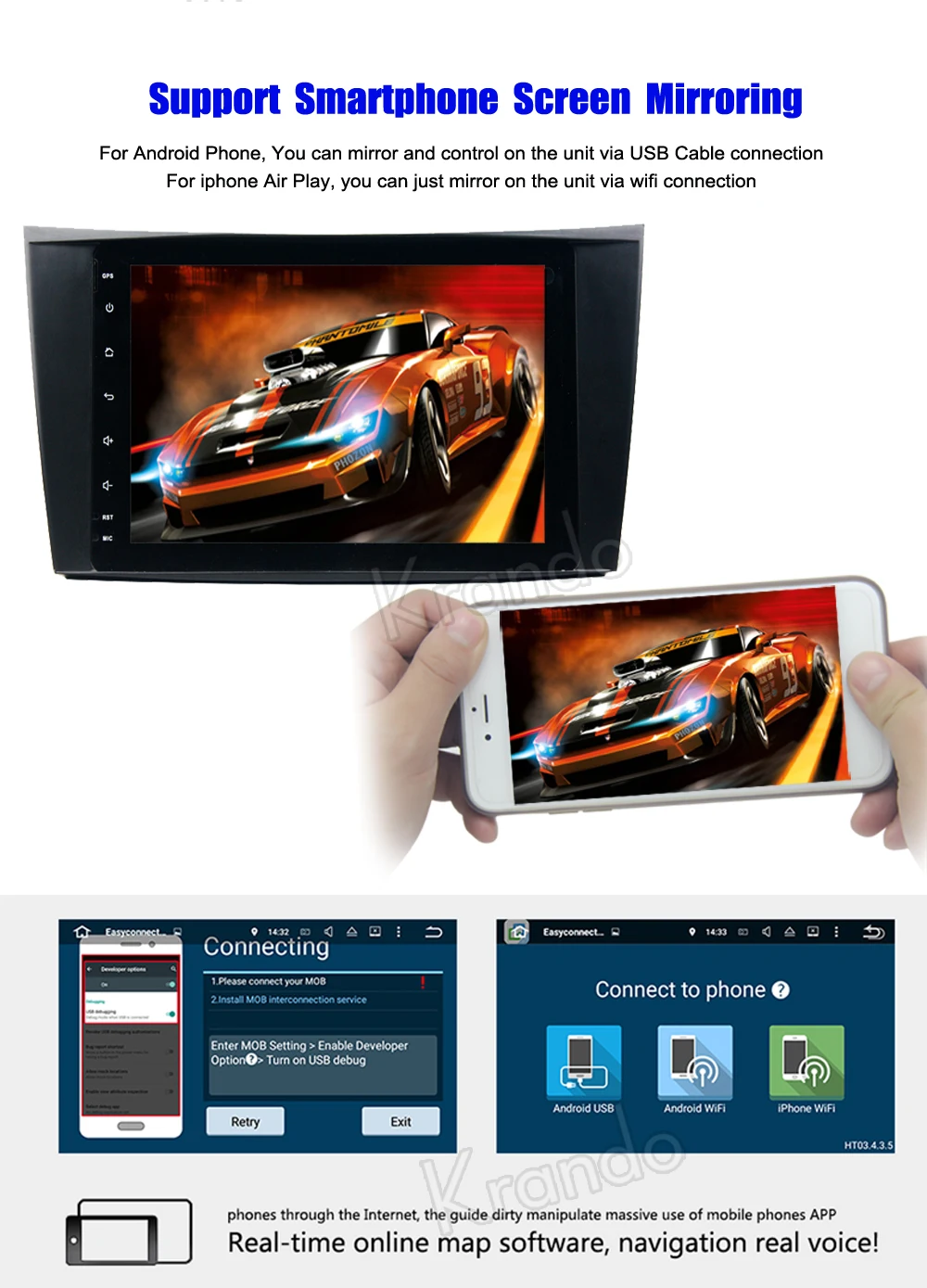 krando android car radio gps for benz W211 navigation multimedia system&nbsp; (9)