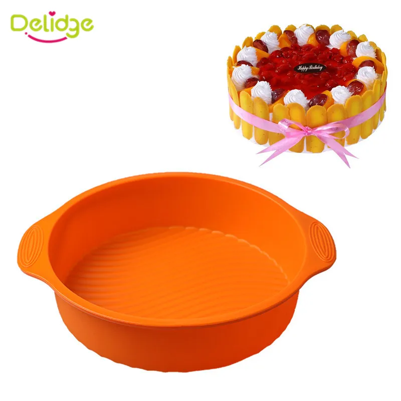 Delidge 1 шт. 28*22 5*6 см круглая силиконовая форма для торта 3D помадки шоколада фонтанта