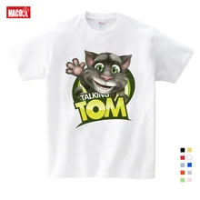 The Children's Favourite Online Games Can Talking Tom Cat Prints Child Summer Shirt Cat Tom and His Friends Cartoon Costumes 5T