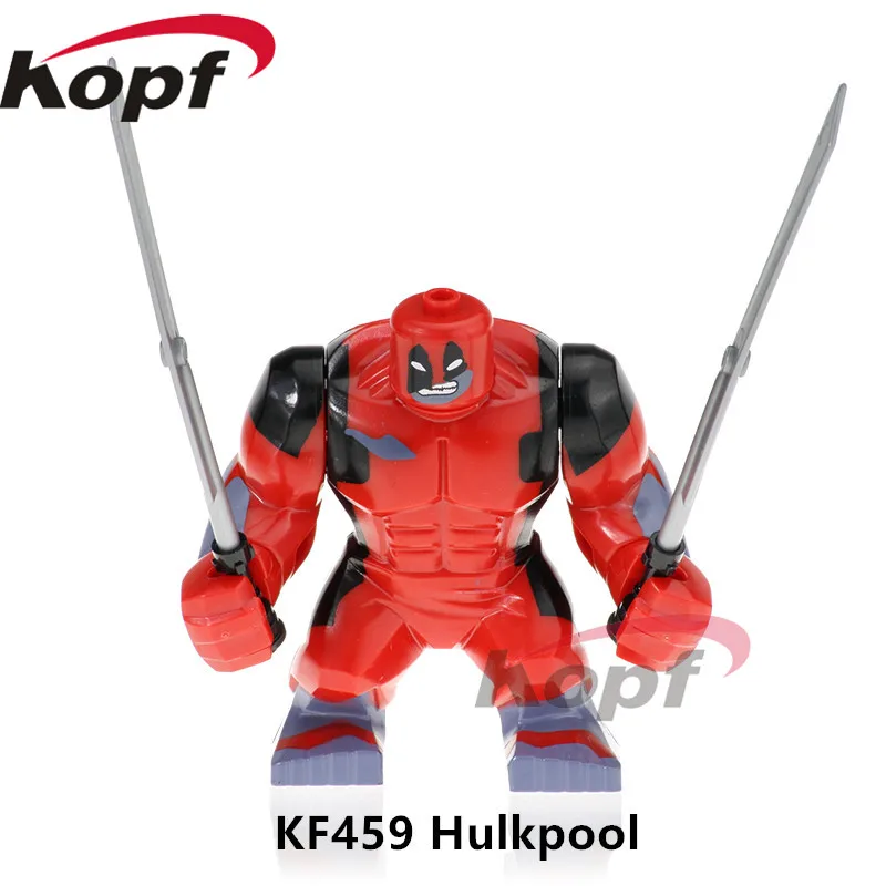 

Single Sale Infinity War Avengers 3 Super Heroes Big Size HulkPool Deadpool 2 Thanos Hulk Building Blocks Children Toys KF459