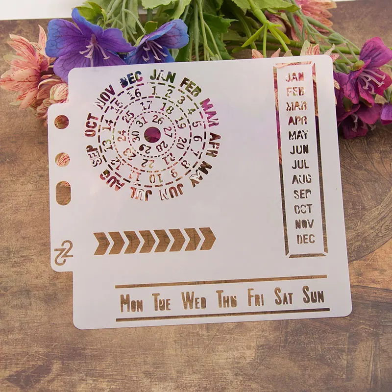 

13cm 5.1" Calendar Days DIY Layering Stencils Wall Painting Scrapbook Coloring Embossing Album Decorative Paper Card Template