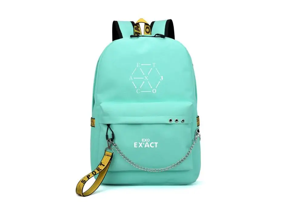 EXO The War Lucky One Monster корейский стиль рюкзак школьные сумки Mochila дорожные сумки для ноутбука с цепочкой USB порт для наушников - Цвет: Style 5