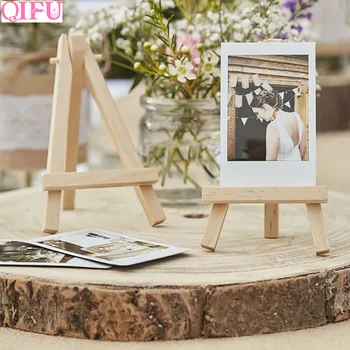 

QIFU Wedding Metal Photo Clip Wooden Easels Rustic Wedding Decor Wedding Table Decor Wedding Party Decor Art Painting Card Stand
