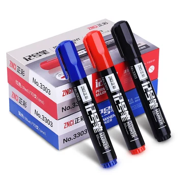 

10 PCS Large Black Red Blue Plastic Oily Waterproof Permanent Marker Pen Office School Supplies Student cartoon graffiti markers