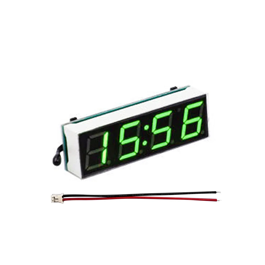 3 в 1 автомобильные настольные часы с циферблатом электронные часы для автомобиля цифровой светодиодный Вольтметр термометр время - Цвет: Зеленый