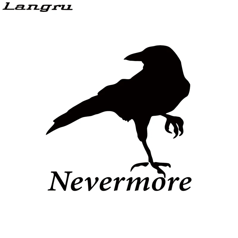 Langru новый дизайн ворона nevermore виниловая наклейка автомобиль на окно бампер