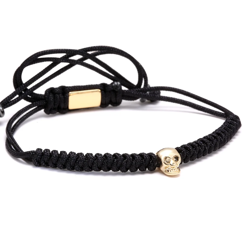 Mcllroy Women Fashion Jewelry & Skull Head Beads Braided Weaving Bracelets Best Gift For Women Black Rope Bracelets