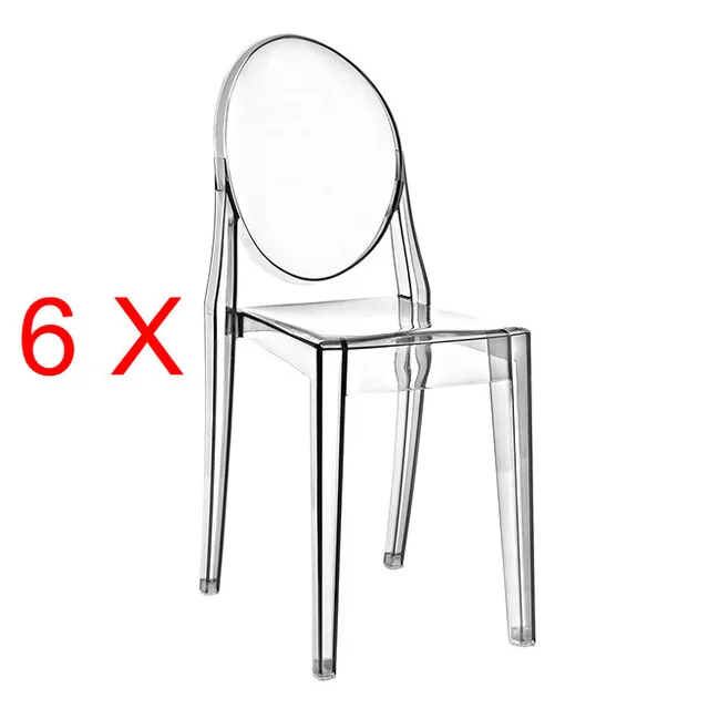 6 X Louis Ghost Chair Modern Acrylic Furniture Tiffany Silver In 6 X Louis Ghost Chair Modern Acrylic Furniture Tiffany Silver