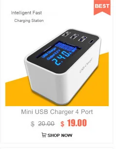 8 портов USB зарядное устройство 5V7A Quick Charge 3,0 USB-C type C lcd Показать зарядку для iPhone iPad samsung huawei Nexus источник питания