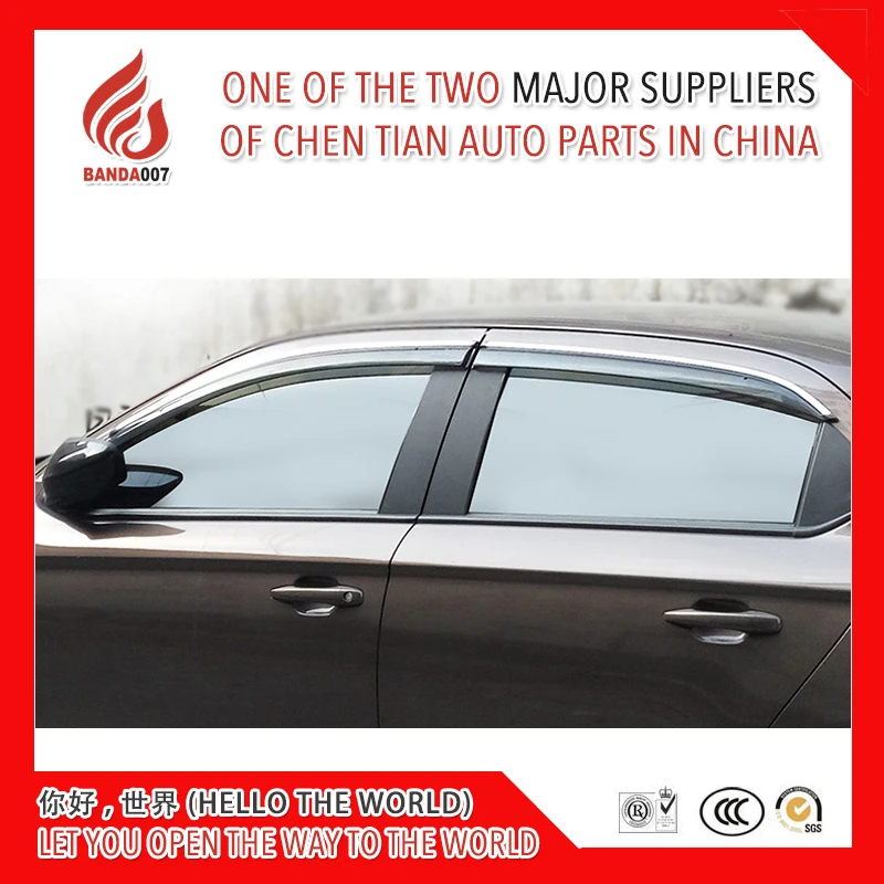 

4 Piece Injection molding trim vent shade rain sun wind deflector window visor for Elysee 2006-2018