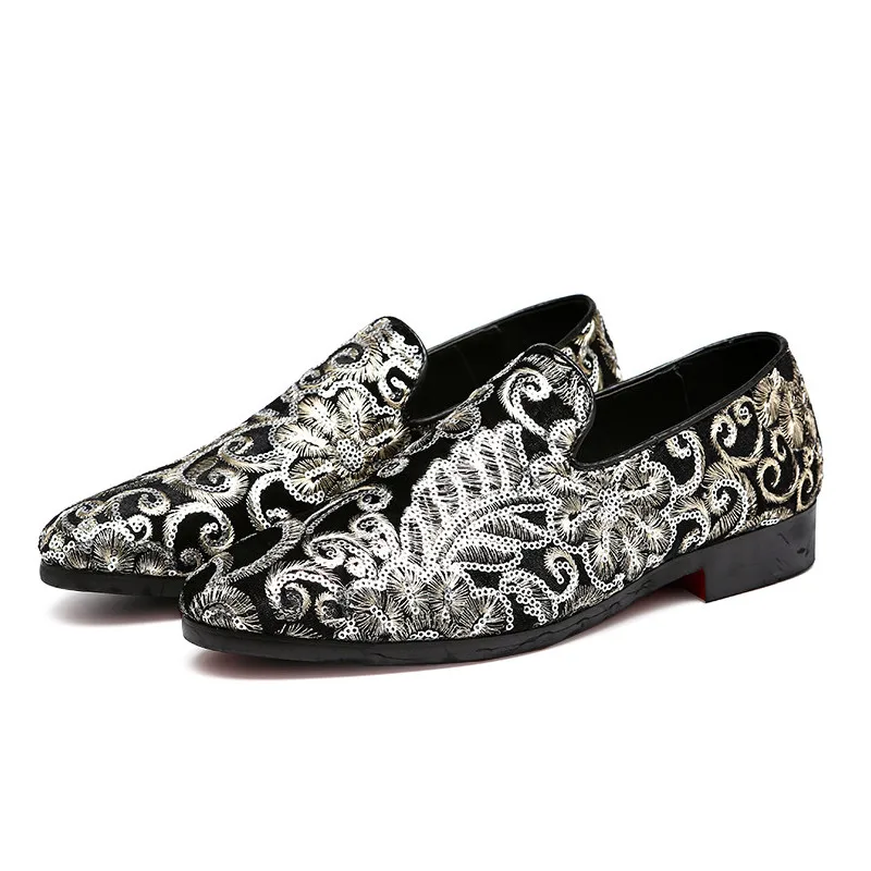 Merkmak/лоферы с цветочным узором; удобные повседневные мужские модельные туфли с вышивкой; классические слипоны; мужская обувь на плоской подошве; большие размеры 37-48