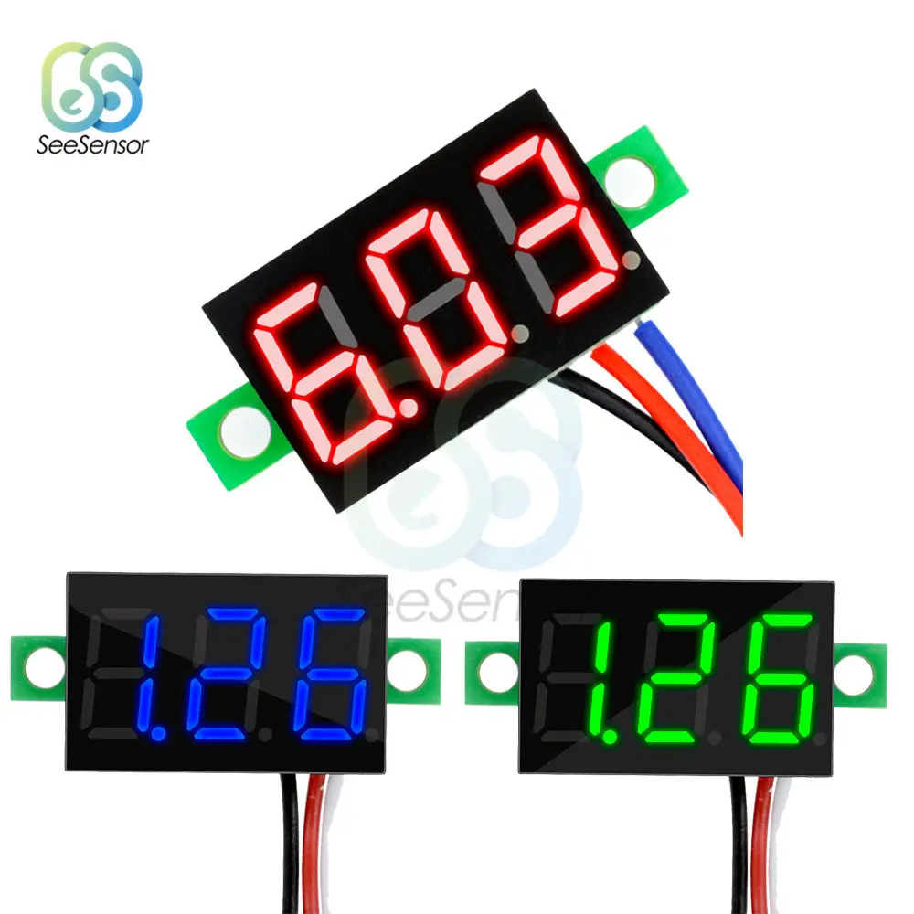 

0.36 inch 0.36" DC 0-30V Super Mini Digital Red Green Blue LED Display Car Voltmeter Voltage Volt Panel Meter battery monitor