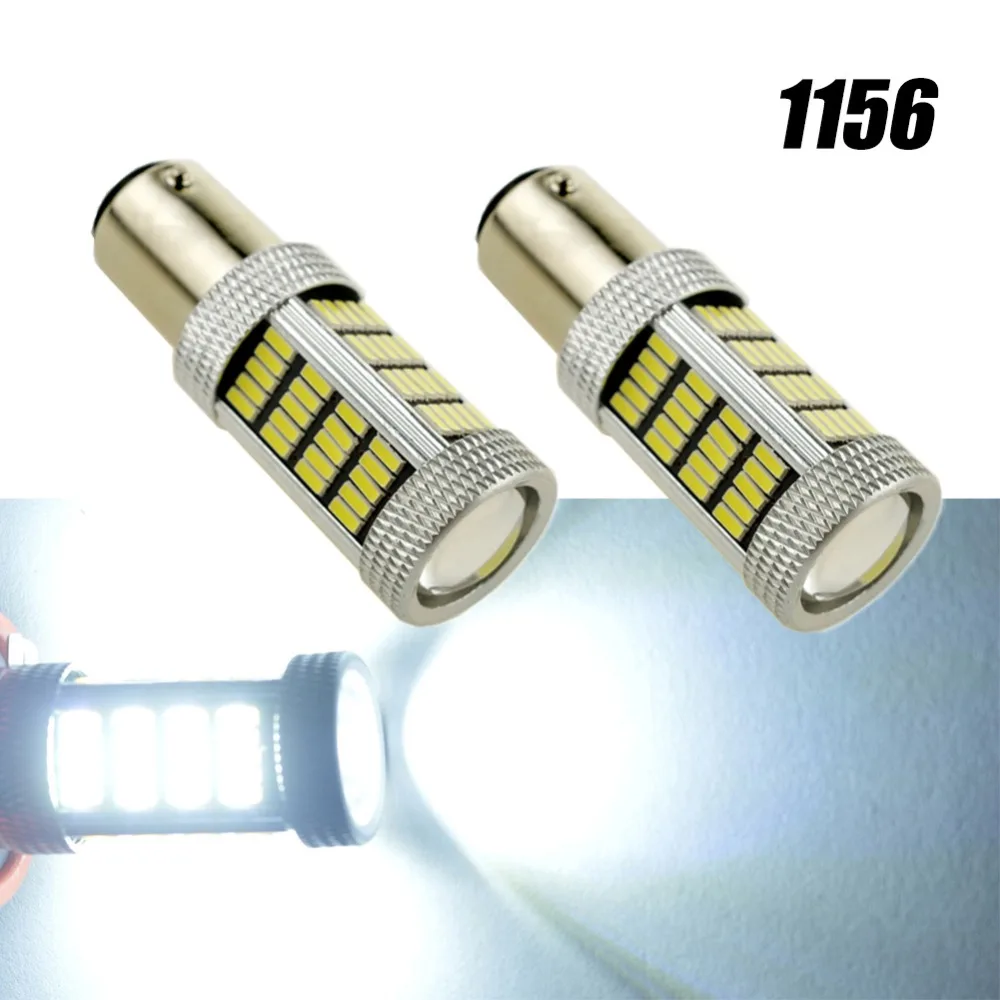 

AutoGlory 2PCS 1156 BA15S 4014 92 SMD LED PY21W Car Led Rear Fog Turn Signal Backup Reverse Light Bulb 12V White
