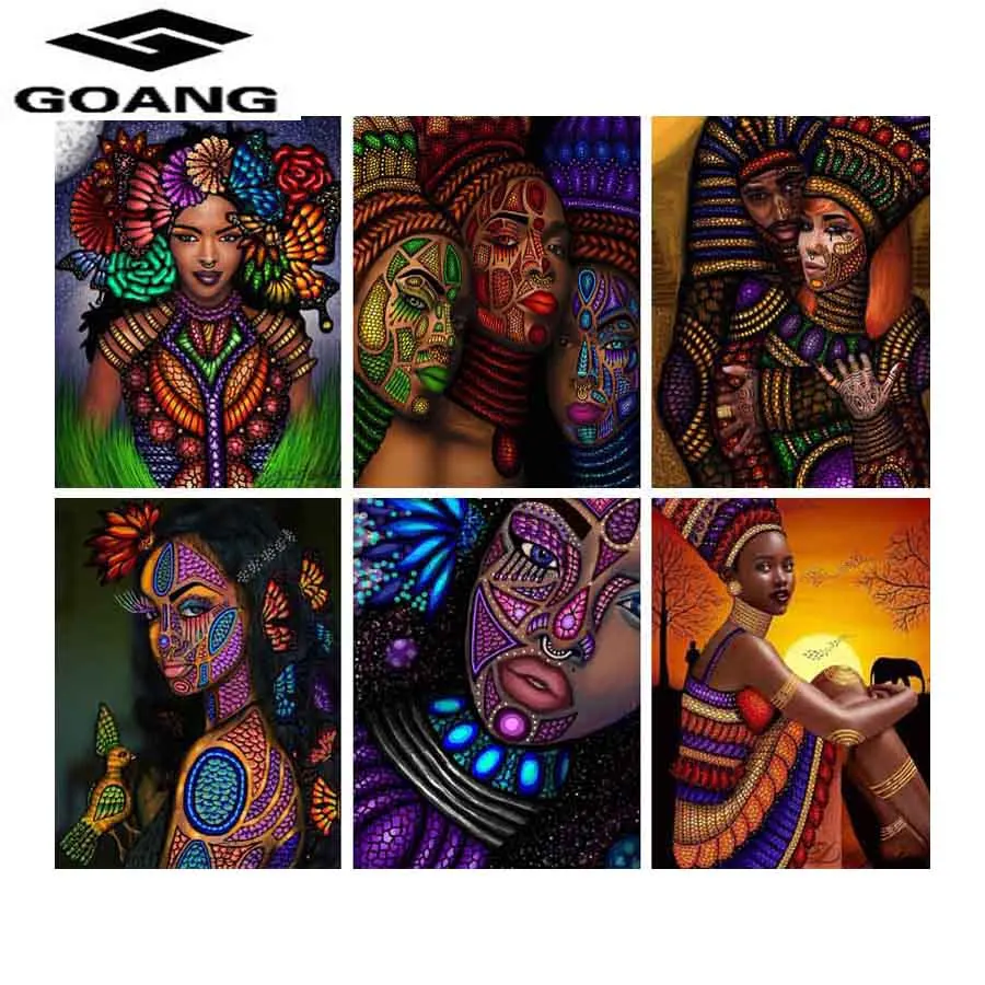 

5D Diy Diamond Painting Cross Stitch African women Diamond Embroidery Diamond Mosaic paintings Home Decor Christmas gift