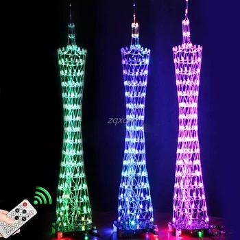 

DIY Light Electronic Tower Kits Music LED Display with Remote Control 6Color