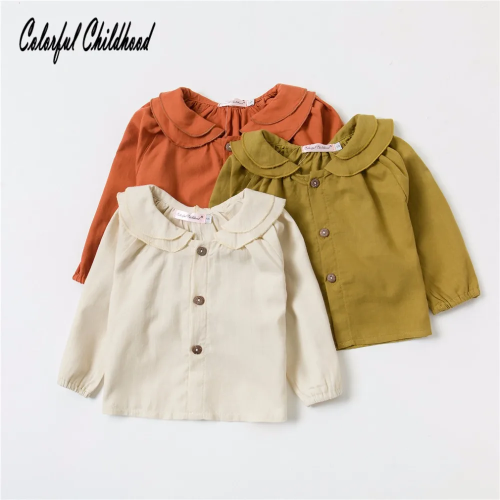 

Spring autumn Baby girls Blouses Kids long Sleeve shirt Cotton Cute tops children clothes toddler baby Clothing 0-3t