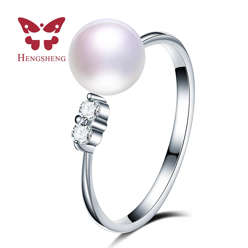

WORLD Classic Ring 100% Natural Freshwater Pearl Good Luster Ring For Girl friend Birthday Gift Jewelry anillos