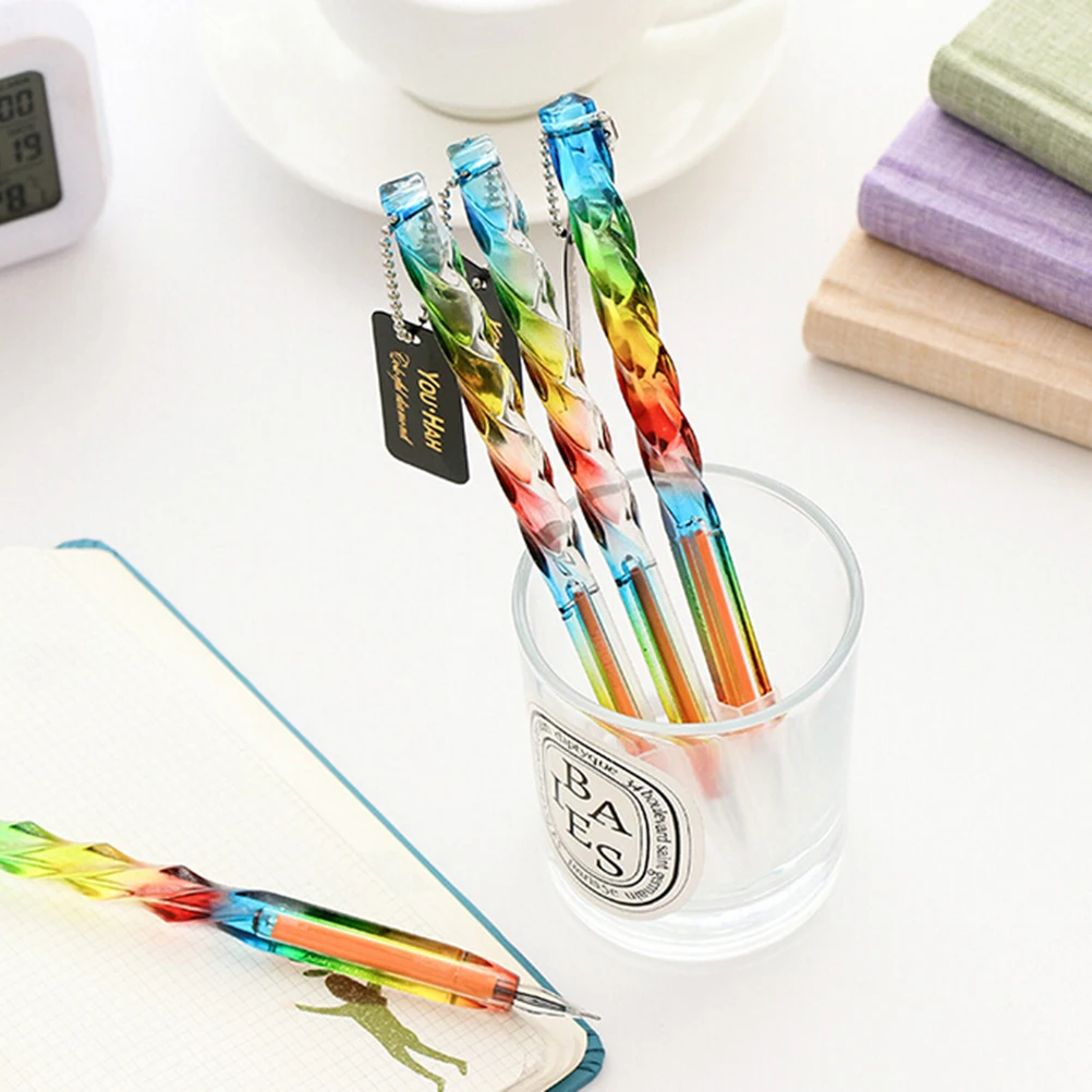

0.5mm Pens 2018 New 1Pcs Creative Transparent Cute Stars Gel Ink Pens Student Office Stationery Colorful Plastic