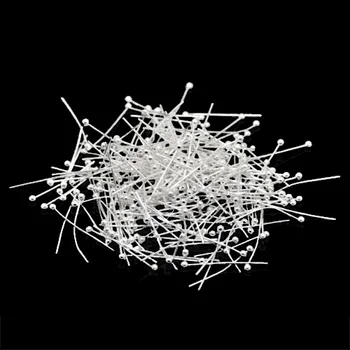 

1000 Pcs Ball Head Pins 20x0.5mm(24 Gauge) Silver-color Tone