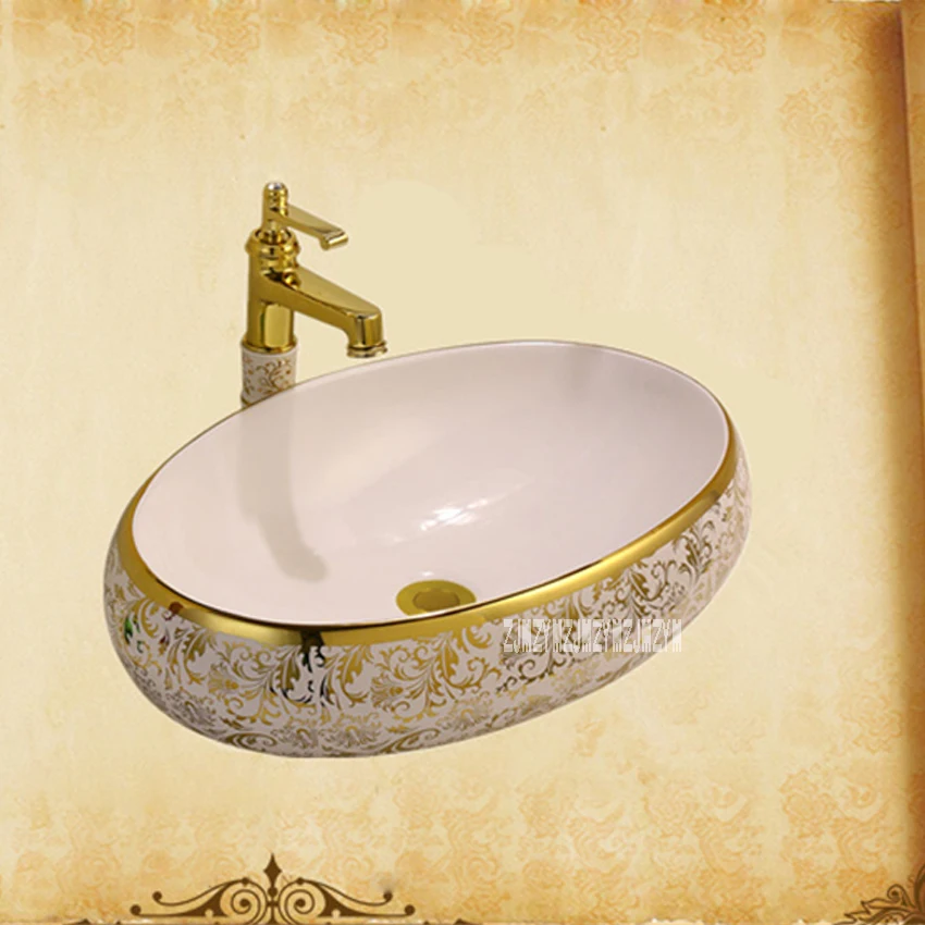 C060 Высококачественная кухонная раковина в европейском стиле, роскошный художественный Умывальник для ванной комнаты, керамическая Столешница для умывальника