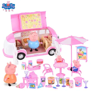 

Hot Peppa Pig Luxury Convertible Pink pig Villa House Playset With Peppa George figure Kids Toy Children's Birthday Gift