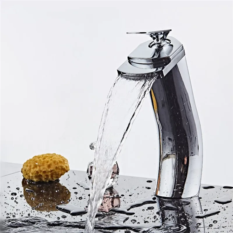High Quality Tall Bath Sink faucet Basin Mixer Tap Bathroom Faucet Hot and Cold Chrome Finish Brass Toilet Water Crane | Обустройство