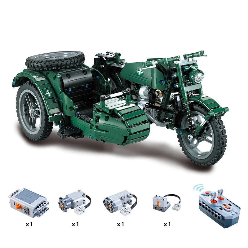 

Remote Control Military motorcycle Technic Model Building Blocks 623 Pcs Bricks Boy Birthday Gift Kids Children Toys