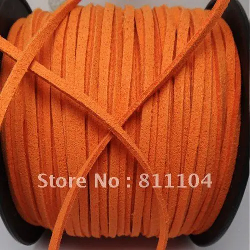 

3mm Orange South Korea Sofe Filament Leather Rope Cord DIY Accessories For Making Necklae Braided Bracelet Strap Cord Wholesale