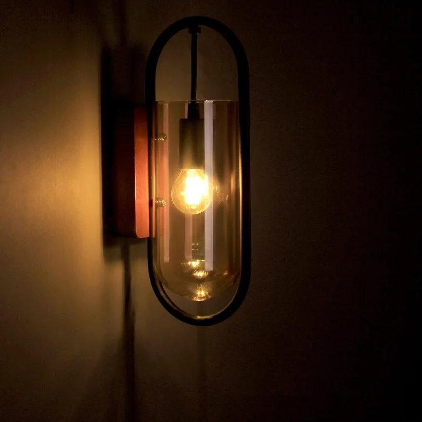 Креативный стеклянный настенный светильник для спальни Wandlamp Модный Железный светодиодный настенный светильник s рядом с светильником светильник лестницы скандинавские бра