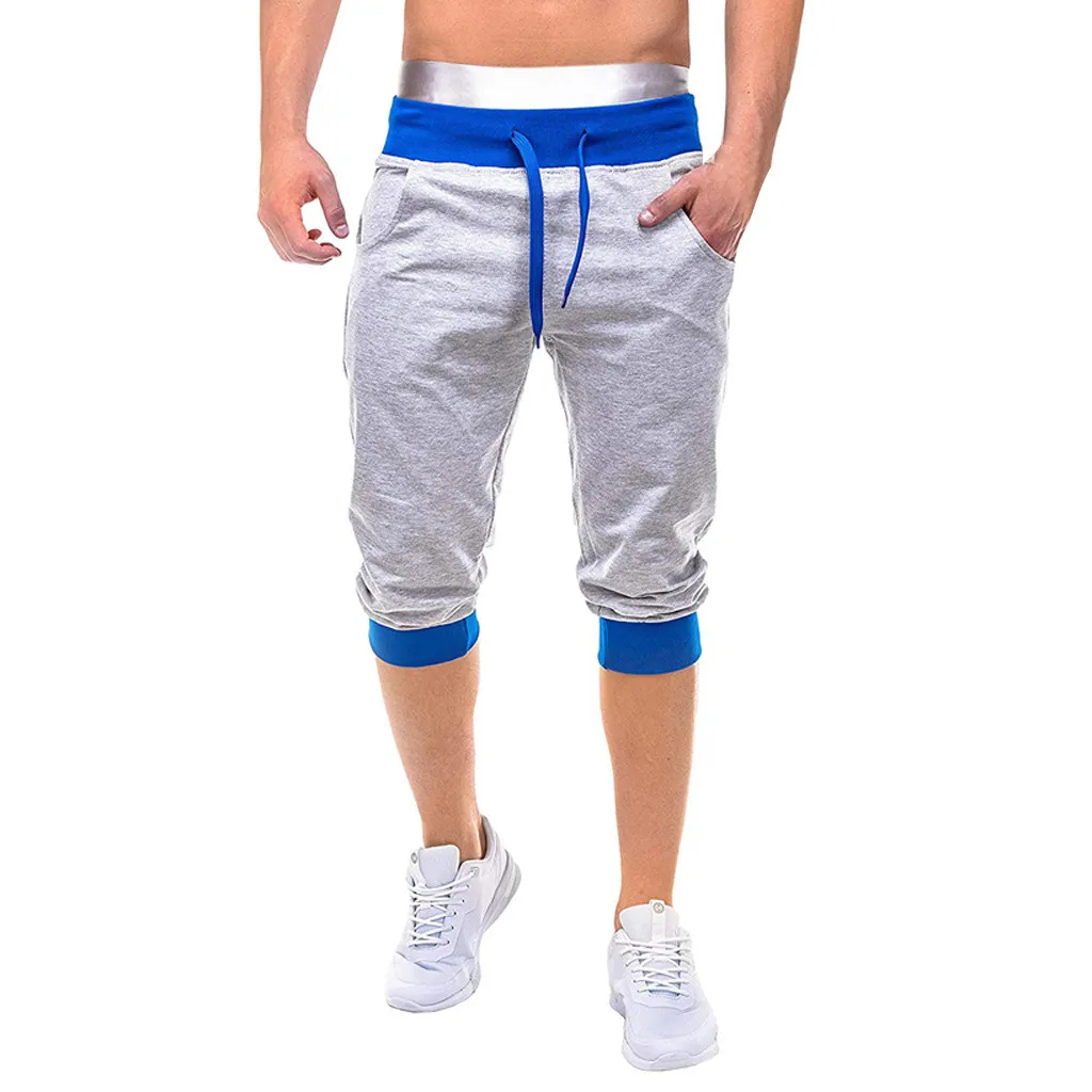 

Men Summer Casual Elastic Joggings Sport Solid Baggy Pockets Short Pant Support Wholesale And Dropship