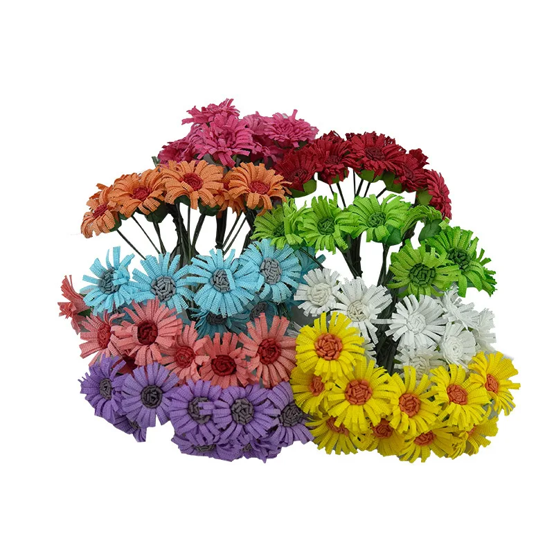 

100Pcs Artificial Daisy Flower Multi Color Cheap Bellis Perennis Mini Cute Paper Decor Handmade DIY Wreath Gift Scrapbooking