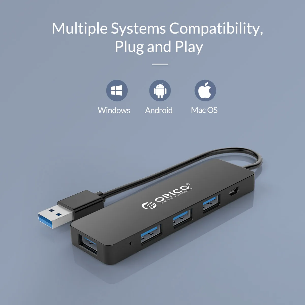 ORICO мульти USB3.0 концентратор 5 Гбит/с 4 порта USB разветвитель OTG адаптер с интерфейсом питания для MacBook ноутбук ПК планшетный компьютер