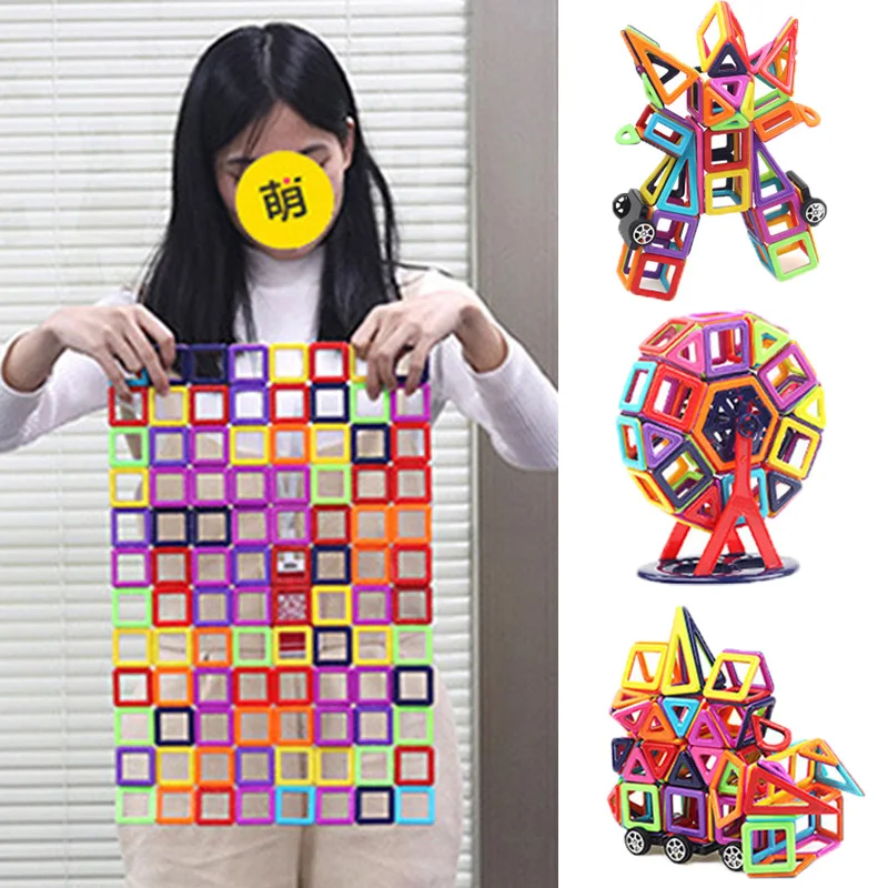 

HOT 166pcs Mini Magnetic Designer Construction Set Model & Building Toy Plastic Magnetic Blocks Educational For Kids Gift Toys