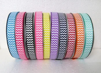

22mm 7/8inch mixed 10colors (can choose color) 100yard/roll wholesale ink screen chevron print grosgrain ribbon 1000yard/lot