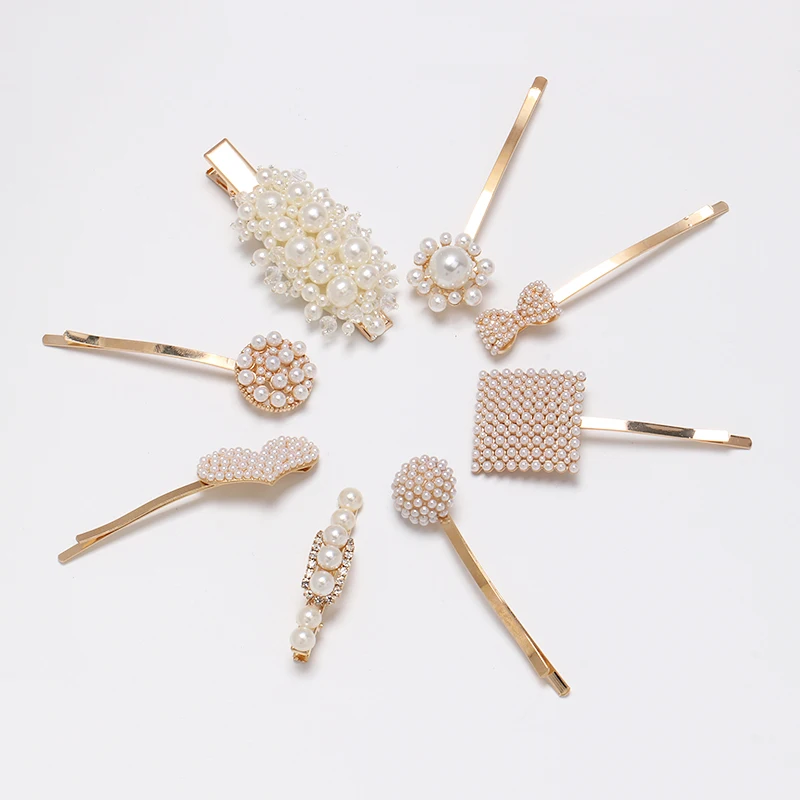 

FASHIONSNOOPS New Fashion Pearl Hair Clip for Women Elegant Korean Design Snap Barrette Stick Hairpin Hair Styling Accessories