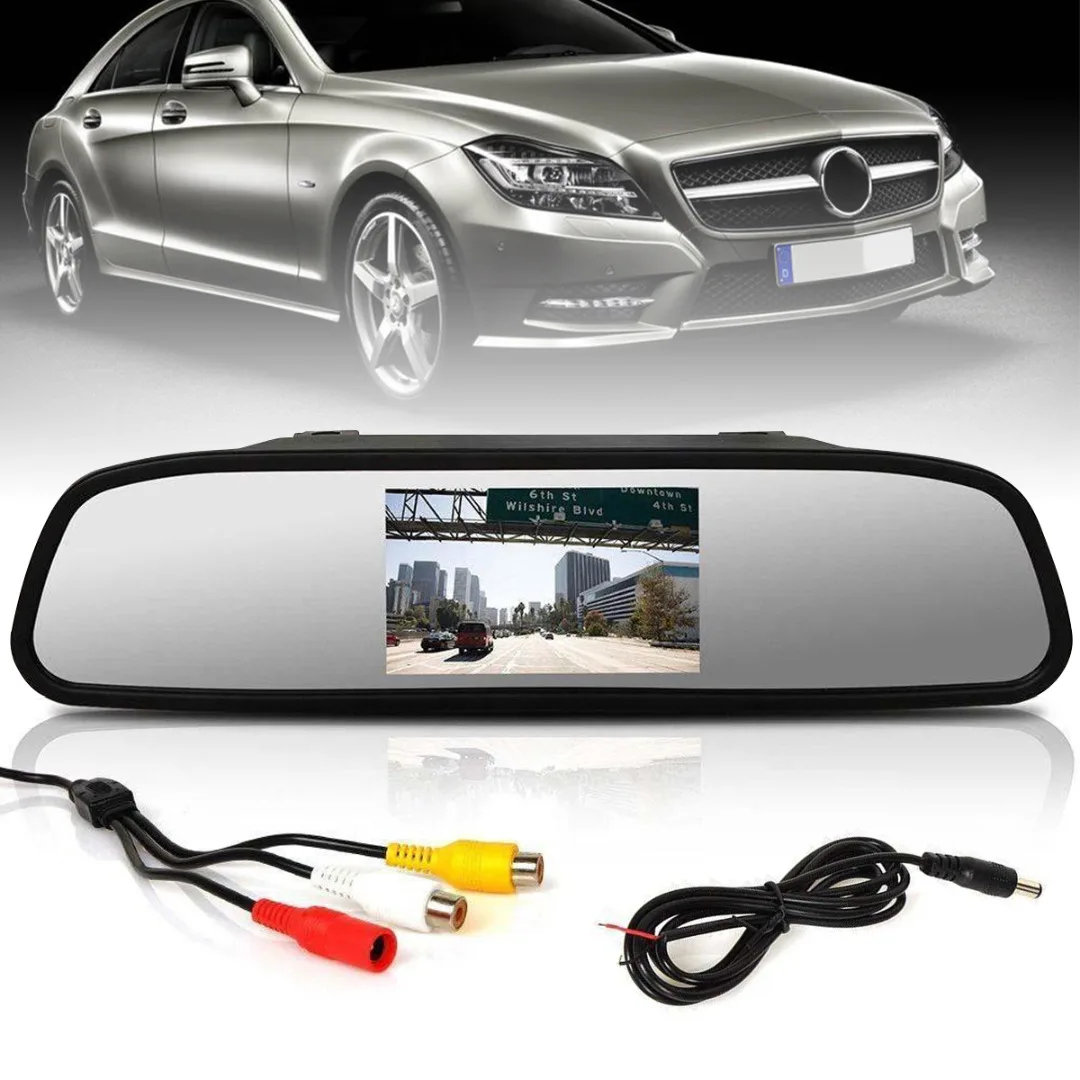 

Mayitr 1pc 4.3 Inch LCD Color Mirror Monitor Professional Car TFT Rear View Mirror Monitor for Reverse Backup Camera