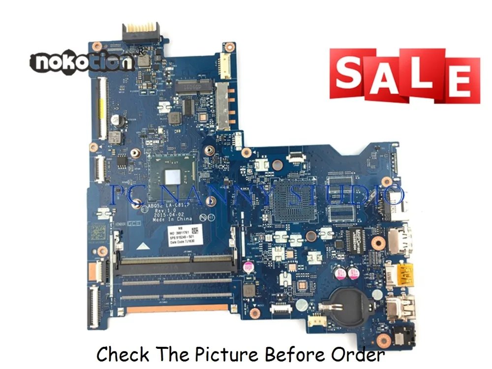 Материнская плата PANANNY для ноутбука HP 15-AC 815249-501 815249-001 ABQ52 DDR3 N3700 протестирована |