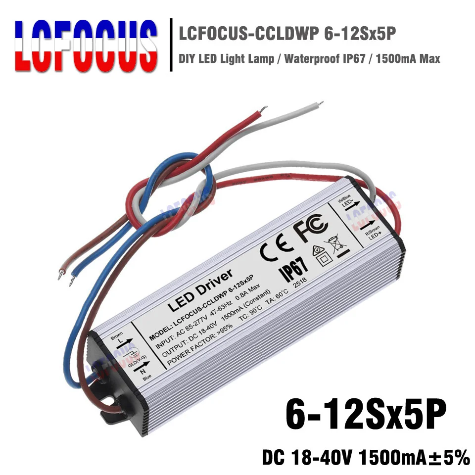 50w Waterproof LED Power Supply Driver F 50Watt High power LED Chip Bulb 85-265V