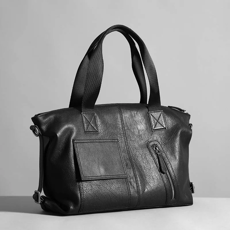 AETOO Portable leather men's bag, handmade business cowhide men's bag, casual men's shoulder crossbody bag