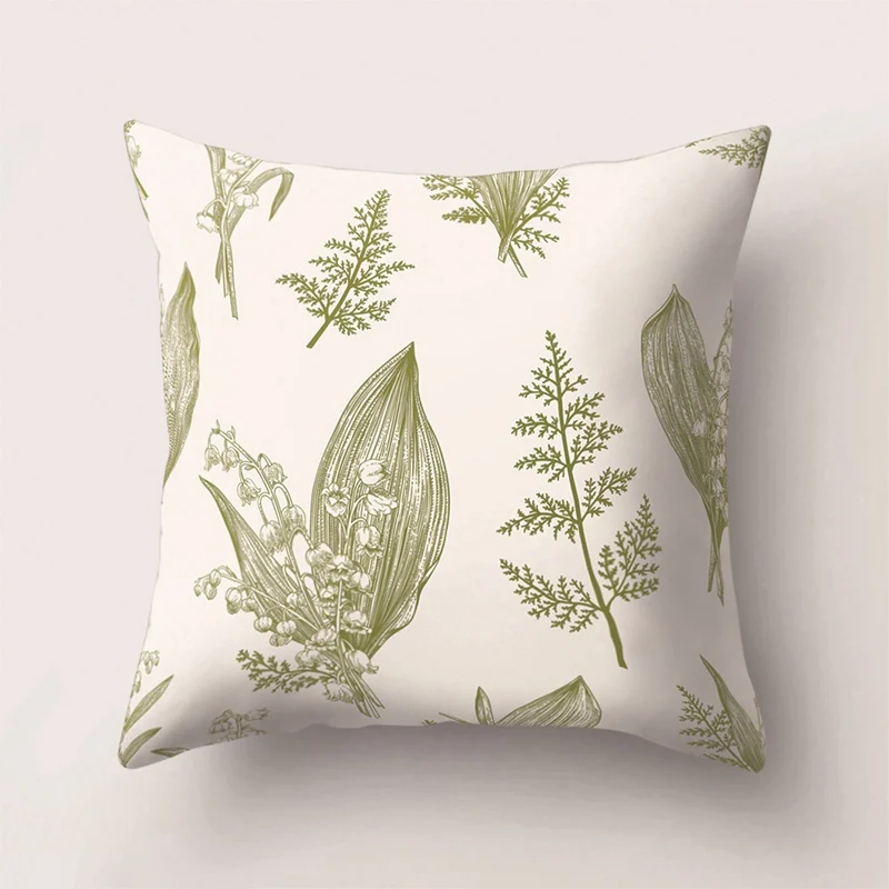 Наволочка для подушки с тропическим растением, зеленый лист, наволочка, полиэстер, 45*45, декоративная подушка для дома, наволочка - Цвет: 15